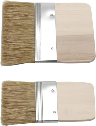 Juego de pinceles de paleta de calidad superior, 75 mm de ancho y 100 mm para acuarela, aguache, acrílico y aceite, mango de madera ergonómico, cepillos de cerdas de cerdo fino para soportes y lienzos