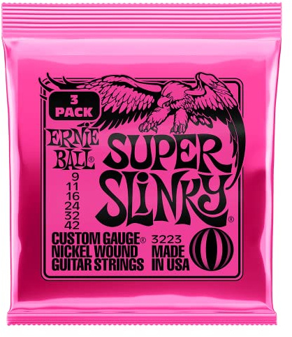Ernie Ball 2223 Super Slinky 9-42 (12 Pack Bundle)
