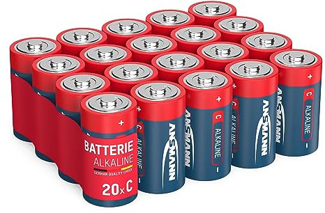 ANSMANN Batterien Baby C LR14 20 Stück 1,5V - Alkaline Batterie langlebig & auslaufsicher - Ideal für Spielzeug, LED Taschenlampe, Radio, Modellbau uvm