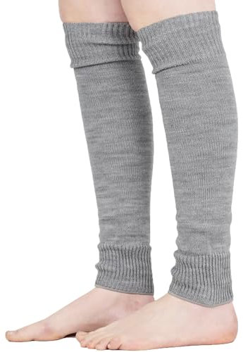 Mysocks Warme Stulpen Damen mit Wolle für Winter Flexibel Weich Beinstulpen Damen, Beinwärmer Kniestrümpfe wenn es Kalt ist, Grau