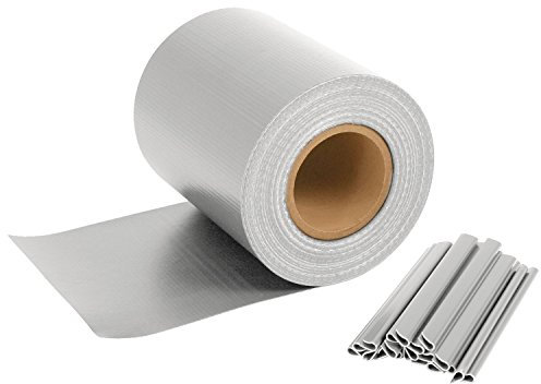 Zelsius Sichtschutzstreifen für Doppelstabmatten | 35 m x 19 cm, Grau | 450 g/qm | Windschutz mit UV Schutz mit Befestigungsclips | Zaunsichtschutzrollen, Zaunfolie, Sichtschutzfolie Zaun