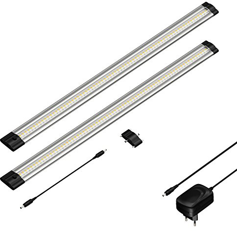 parlat LED-underskåpsarmatur SIRIS, platt, 50cm vardera, 655lm vardera, vit, 2 st.