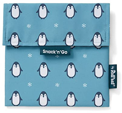 Roll'eat ® Snack'n'Go Animals - Portasándwich reutilizable - Bolsa ecológica sin BPA, pingüino