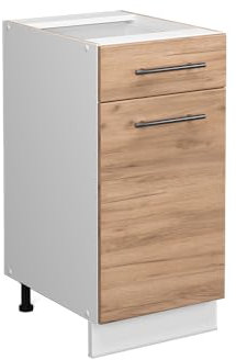 Vicco Küchenunterschrank Fame-Line, Goldkraft Eiche/Weiß, 40 cm ohne Arbeitsplatte
