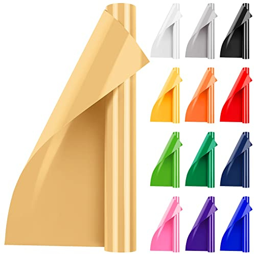 Artcut Iron On Vinyl, 12 x 3ft Heat Transfer Vinyl for Fabric, Shirts, Clothing, Bag(Soil Gold)