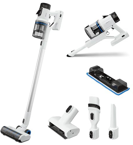MEDION aspirateur Balai 3-en-1 P350 W, aspirateur Laveur sans Sac avec Station de Recharge, aspirateur sans Fil avec Puissance maximale de 24 kPa et 350 Watts