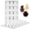 WishesMar Stampo in Silicone da 2 Pezzi Forma di Sfera Palla Dome per Cioccolato - 15 Cavità Anti-aderente Riutilizzabile Stampi in Silicone per Caramelle Cioccolatini Praline Decorazione di Torte