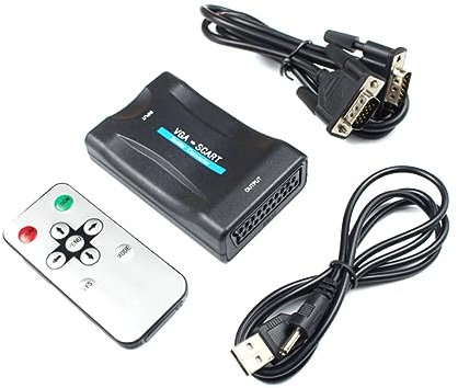Artibetter Convertisseur vers Scart Adaptateur Pratique pour Pc à TV Compatible sans