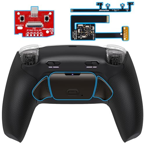 eXtremeRate RISE Plus MAX RMB Back Paddles Kit with Clicky Trigger Stops & Rubberized Grip for PS5 Controller BDM-010 020, Remappable Real Metal Back Buttons Kit for PS5 Controller – Black