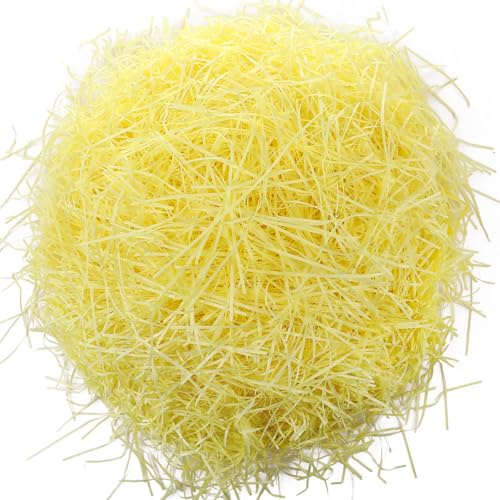 Zonon Erba pasquale cestino di Pasqua riempitivo per erba riempitrice di erba artigianale sminuzzata velina rafia riempitivo brandelli di carta per confezioni regalo, caccia alle uova di Pasqua per