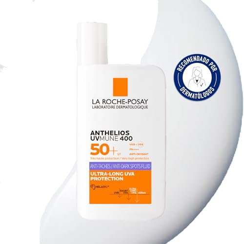 La Roche-Posay Anthelios UVMUNE 400 Anti-Pigmentflecken Fluid LSF 50+, Effektiver Sonnenschutz mit Mexoryl 400 gegen langwellige UV-Strahlen, Für zu empfindliche, zu Pigmentflecken neigende Haut, 50ml