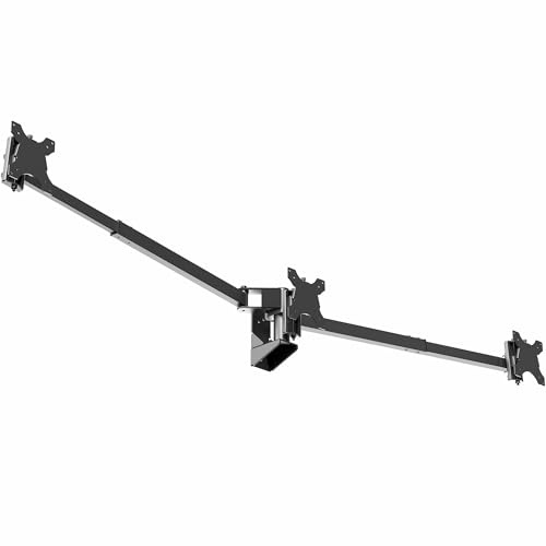 VIVO MOUNT-TS03C - Supporto da parete per 3 schermi fino a 10 kg, adatto per ultrawides fino a 96,5 cm su staffa centrale, bracci telescopici regolabili, installazione a parete, colore: nero