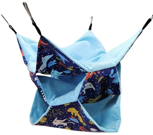 LOHOM Hamaca para animales pequeños, hamaca para roedores, cama de peluche para roedores, jaula para animales pequeños, jaula para mascotas, hamaca de 3 capas para hámsters, hurones, loros, cobayas