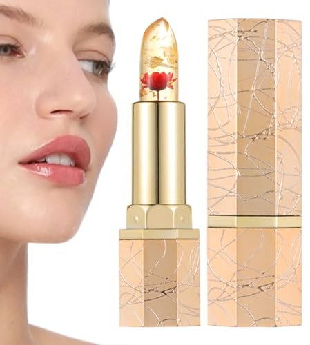 Bálsamo Labial Tintado | Bálsamo Labial en Gel Hidratante con Flor | Barra De Labios De Nutrición Profunda Hidratante Para Mujeres Y Jóvenes