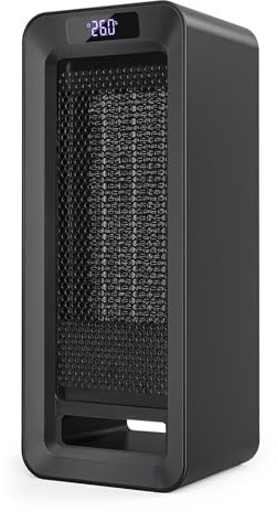 Termoventilatore a risparmio energetico, silenzioso, 1500 W, riscaldamento elettrico con luce notturna per termoventilatore bagno, riscaldamento elettrico in ceramica PTC con display a LED e 3