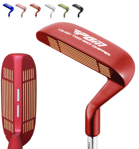 PGM Golfschläger Zwei-Wege-Chipper 36° für Rechts- und Linkshänder, Dual-Sided Chipper Putter Short Game Improvement Wedge für Damen und Herren Rot TUG071