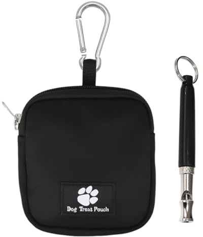 ATBUSS 1 Gatto E Cane Snack Bag E 1 Fischio, Multifunzionale di Addestramento del Cane Marsupio, Sacchetto Comodo All'Aperto, Regolabile Cane Fischio, Pet Supplies.