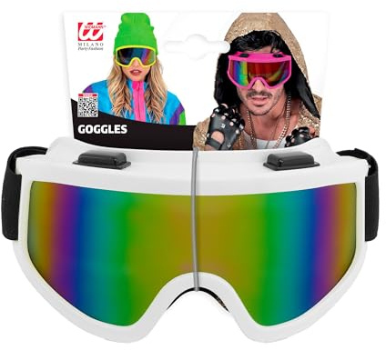 W WIDMANN MILANO Party Fashion - Lunettes de ski/snowboard, accessoire pour costumes de carnaval des années 80, soirée à thème après-ski