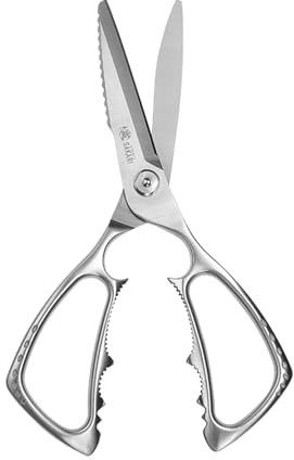 MITSUMOTO SAKARI Japanese Multipurpose Shears, Kitchen Poultry Scissors | 9 inch Heavy Duty Kitchen Scissors, 5Cr15MoV Stainless Steel, Detachable, Bottle Opener, Fish-Scaling Tool ,Easy Clean