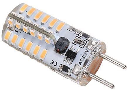 Culnflun Bombilla LED GY6.35 Bombilla Bi-Pin 3W 300LM 48LED Silicona Regulable Cálido 2700K-3100K 12V para Lámpara de Techo Lámpara Iluminación del Hogar (Blanco cálido 2700K-3000K)