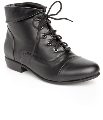 Comfortview Darcy Bootie Lace-Up Short Ankle Boot Women's Winter Shoes (Wide Widths Available) - 10 W, Black (Wide Widths Available)