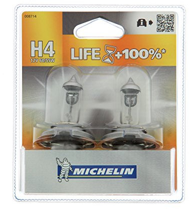 MICHELIN 8714 Lampada Auto, Life +50%, 2 H4, 12 V, 60/55 W