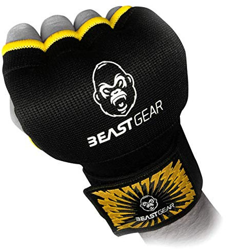 ﻿Beast Gear Guantes de boxeo - de Gel y Cinta para boxeo para Hombre y Mujer Con Protector de nudillos para deportes de Lucha, Muay Thai y artes marciales