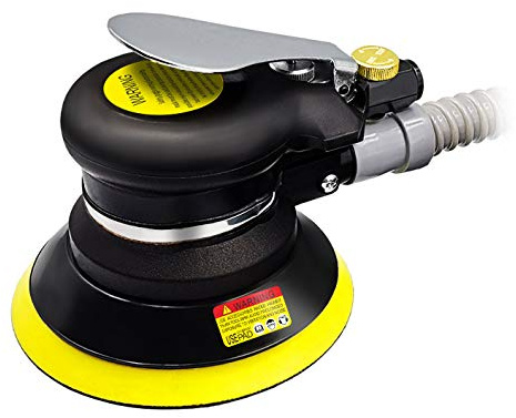Air Random Orbital Sander, 56Vacuum Air Sander, Dual Action Pneumatic Sander include5 inch 6 Inch Pads and sandpaper, Polisher for Car or Metal (Self-Vacuum)