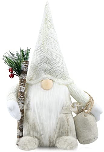 Gehydy Gnomi Natalizi Decorazioni Natalizie Gnomi Natale Gnomo Natalizio Christmas Decorations Home Decor per Casa Cucine 31cm - Bianco