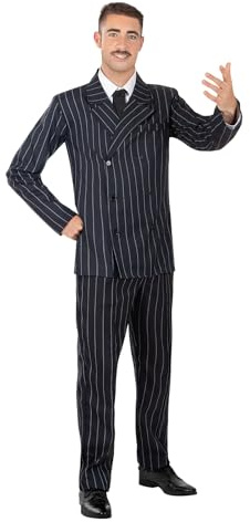 Funidelia Disfraz Oficial de Gómez Addams para Hombre, Traje de La Familia Addams para adulto, Disfraces de Halloween y Carnaval – Talla XL