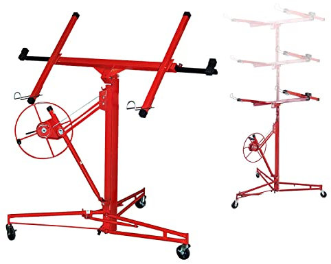 Ansobea Lève-plaque XXL pour cloison sèche et placoplâtre, dalles de terrasse - Hauteur de travail réglable de 140 à 350 cm - Charge maximale 68 kg - Pliable - largeur maximale de 290 cm