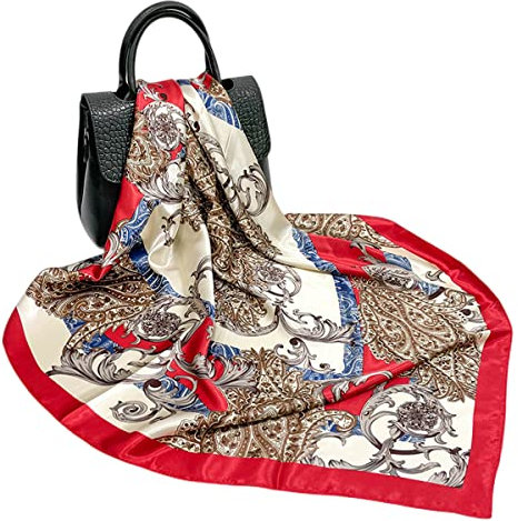FAIRYGATE Seidenschal Damen Halstuch Damen Seide Multifunktionstuch Halstuch Herren Schlauchschal Damen Schlauchtuch Bandana 89028
