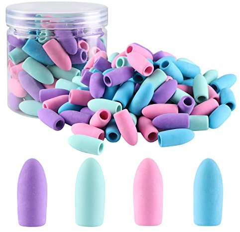 Aipker Pencil Erasers, Pencil Eraser Toppers, Cap Erasers, Pencil Top Erasers for Kids, Pencil Top Erasers Bulk (80Pcs/Box)