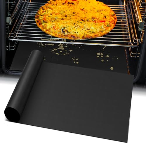 Oven Liners for Bottom of Electric Gas Oven, Reusable Non-Stick Teflon Protector Mat, Heat Resistant Grill Mats Outdoor, Easy to Clean Gas Stove Liners BPA and PFOA Free 23.6x 15.7 Stovetop Cover