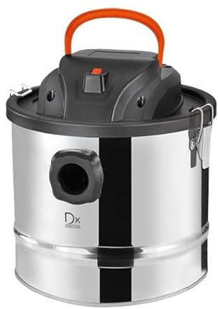 Drexon 781010 - Aspirador de 800 W para cenizas y polvos de granulado 10 L, función soplador, material: PP+ recipiente de acero inoxidable