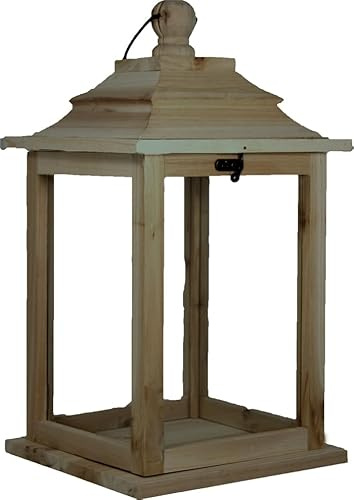 FADEDA Trälykta, utan belysning, medium/höjd: 40 cm/handmålad/detaljerade krubbfigurer – julbord, dekoration, krubbtillbehör