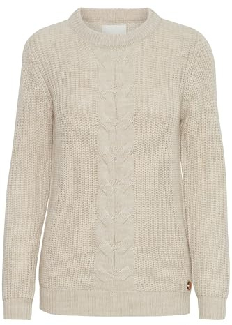 OXMO OXNatasja - Maglione da donna a maglia grossa, Cemento mélange (1407081), M