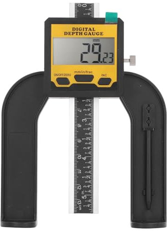 Digitaler Tiefenmesser, 0,01 Mm Auflösung, LCD-Display, Digitaler Höhenmesser mit Magnetfuß, Einheitenumrechnung, Holzbearbeitungs-Höhen- und Tiefenmesswerkzeug für Oberfräsentisch