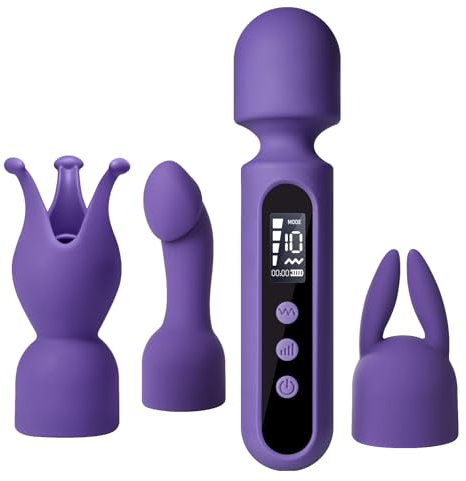 Vibratorensets für Frauen Massagestab mit 3-Anlagen, LCD Display Sex Toyset für Man Woman 10x4Modi, G punkt Vibration Klitoris Stimulator+Prostata Analvibratoren+Penis Vibrator Masturbieren für Manner