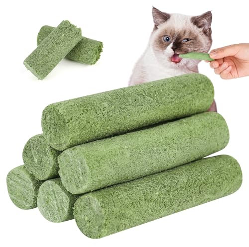 XCRPRT Katzengras Snack,120g Cat Grass Teething Stick, Gefriergetrocknet Snacks Für Katzen Für Die Zahnpflege Und Haarknäuel Entfernen, Katzenminze, Katzengras Für Katzen, Beißstab aus katzengras