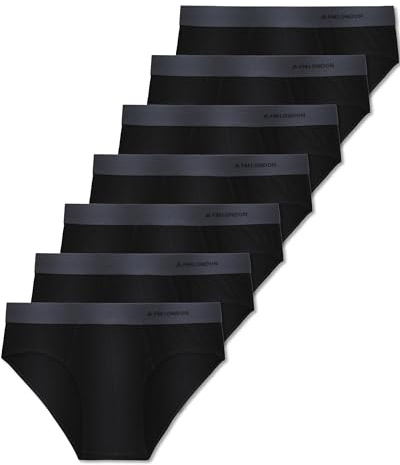 FM London 7-Pack Mens Briefs, Super Soft, Cotton Rich, Tagless Mens Pants