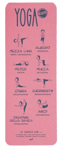 Tappetino Yoga Bambino Tappetino Yoga Bambini Pieghevole Tappetino Antiscivolo con E-Book per Yoga, Pilates, Palestra, Fitness e Altri Sport Tappeto da Allenamento (Rosa)