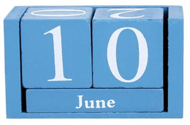 di calendario in legno, calendario da tavolo, 9,5 x 5 x 4,3 cm, adorabile blocco in legno per insegnanti, studenti, aule, accessori da scrivania rustici
