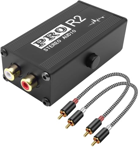 XMSJSIY Filtro antirumore RCA per auto Audio Ground Loop Isolator 2 canali Eliminatore di ronzio PRO AV HiFi Stereo Audio Isolatore Filtro con cavo RCA Riduttore di rumore del segnale audio per
