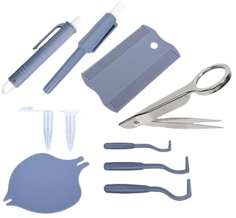 demaxiyad Strumento Per Rimuovere Zecche Per Cani, Set Per Pulci Da Cuccioli, Kit Portatile Per Zecche E Pulci Pratico Per Casa, Viaggi E Case Con Più Animali
