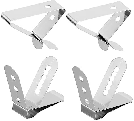 Vaguelly 4pcs Thermometer Clips and Probe Holders Stainless Steel Bbq Meat Thermometer Clip Set for Baking Cooking Grilling