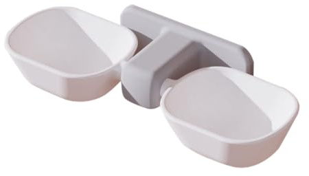 VANZACK Wall-mounted Pet Feeding Bowl Double Bowl for Cats and Puppies Detachable High-grade Feeder with Smooth Surface Easy to Clean Suitable for Home and Professional Use