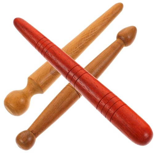LALADEFIEE Ensemble de 3 Bâtonnets de Réflexologie en Bois pour Massage Relaxant des Pieds Mains, Outil Sûr, Robuste et Ergonomique Adapté la Réflexologie Plantaire