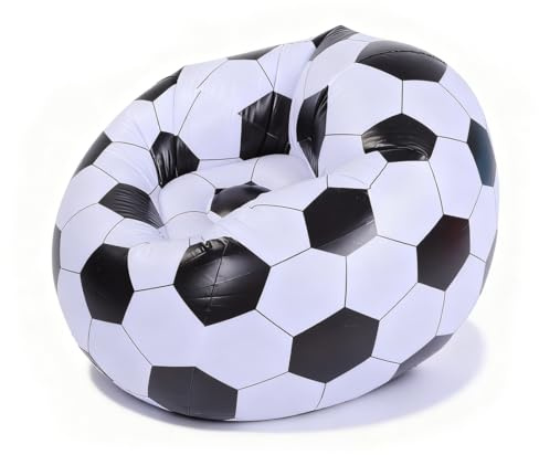 YUEHISY Sports Ball Bean Bag Chair, Football Inflatable Sofa, Soccer Ball Design PVC Blow Up Chair, for Sports Fans, Adults and Kids