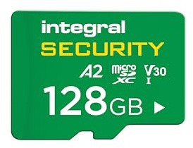 Integral microSD 128 GB Alta Resistencia, UHS-I V30 U3 A2, 4K CCTV, Dash CAM, Seguridad hogar, cámara bebé y Corporal, hasta 24 h sobrescritura y 24 000 h grabación Continua